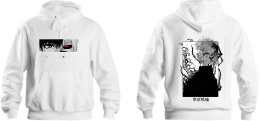 okyo Ghoul One Size hoodie White Back 2