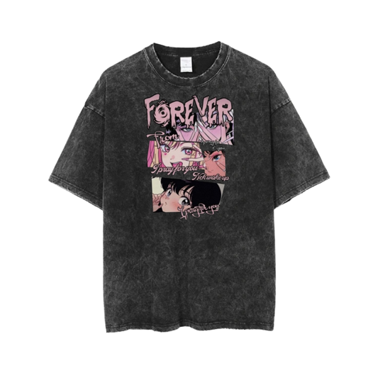 RANDOM ANIME GIRL t- shirt Washed  2