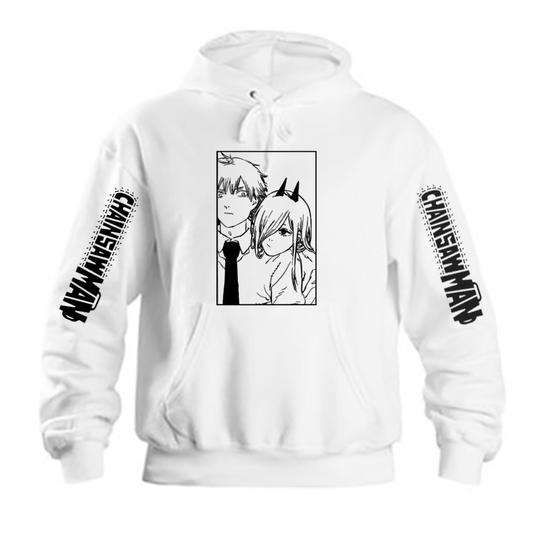 Chainsaw Man One Size hoodie White Back 2