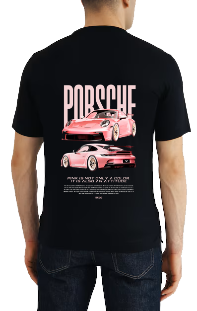 Porsche 911 GT3 RS Car t- shirt One Size Black Back 2