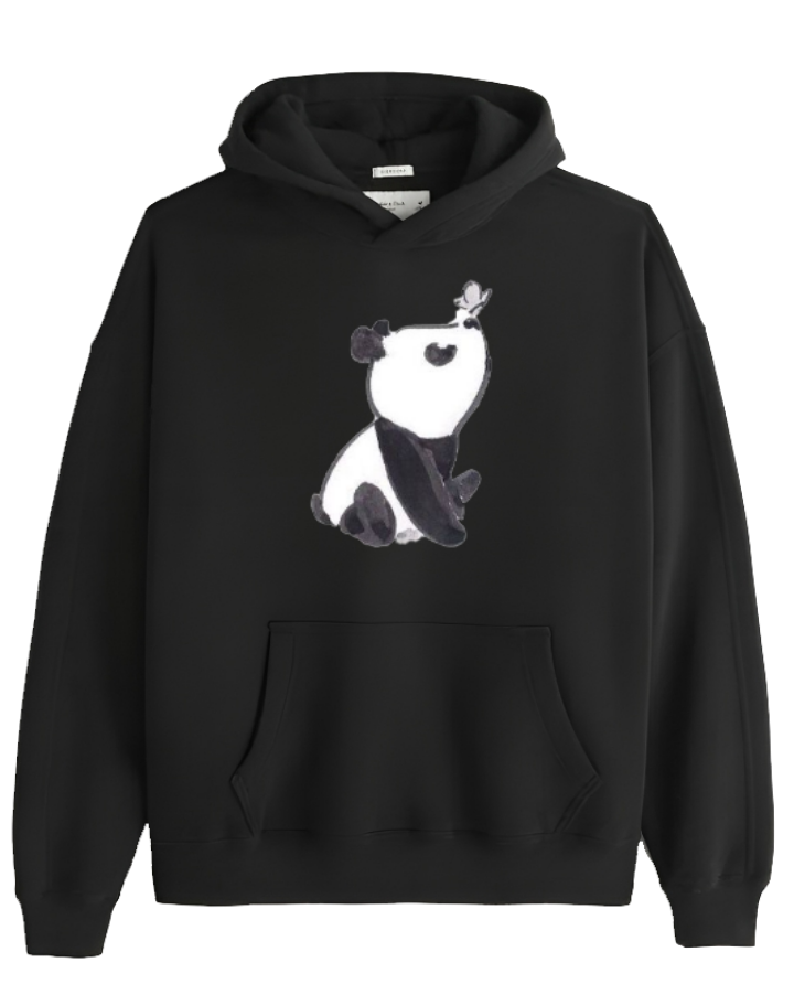 PANDA Oversize Hoodie Black 2