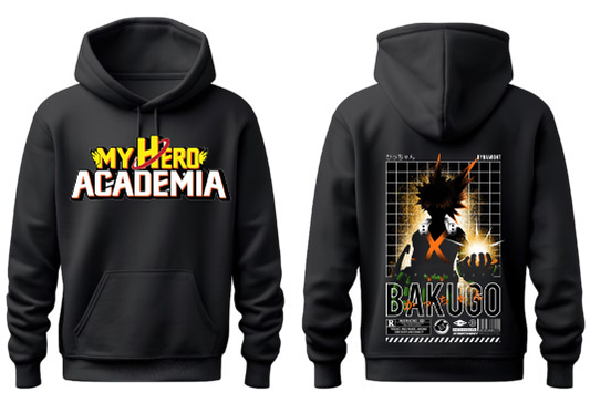 Boku no hero academy bnha One Size hoodie Black Back 2