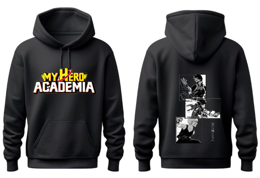 bnha  boku no hero academy One Size hoodie Black Back 2