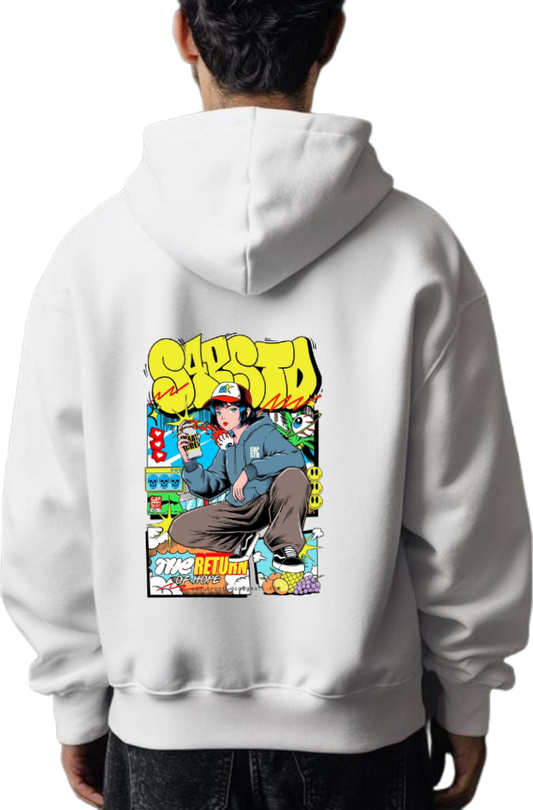 aliens Oversize Hoodie Back White 2