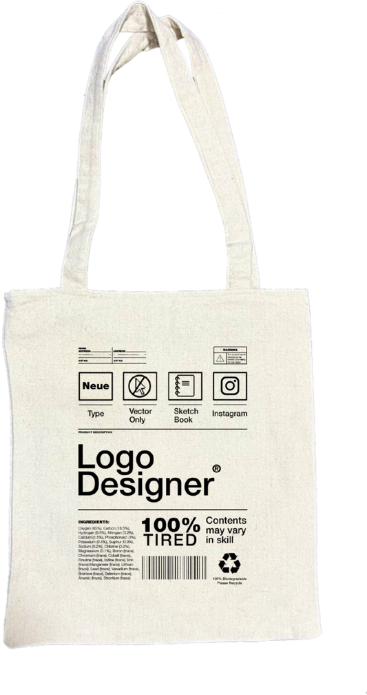 Logo Designer Back text tote bag beige 110