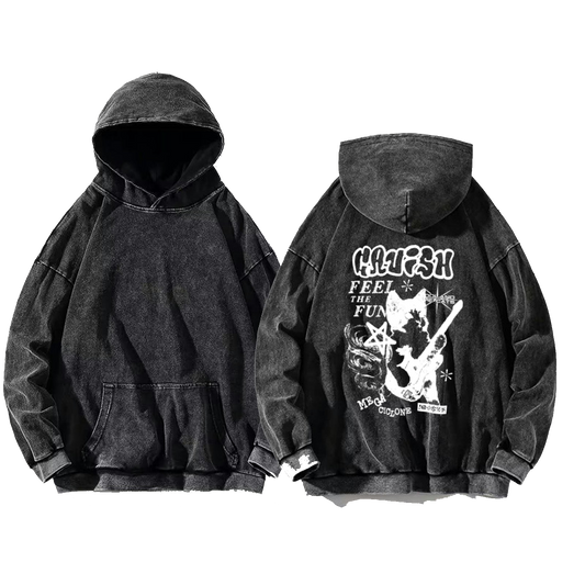 Contents may vary in smile oversize hoodie Washed back 105