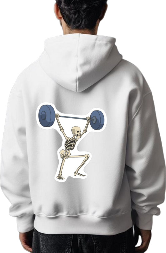 Swoll Skelly One Size hoodie White Back 2