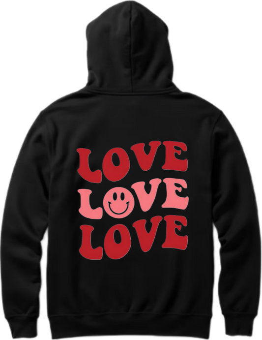 VaIentine coupIe Oversize Hoodie Black Back 2