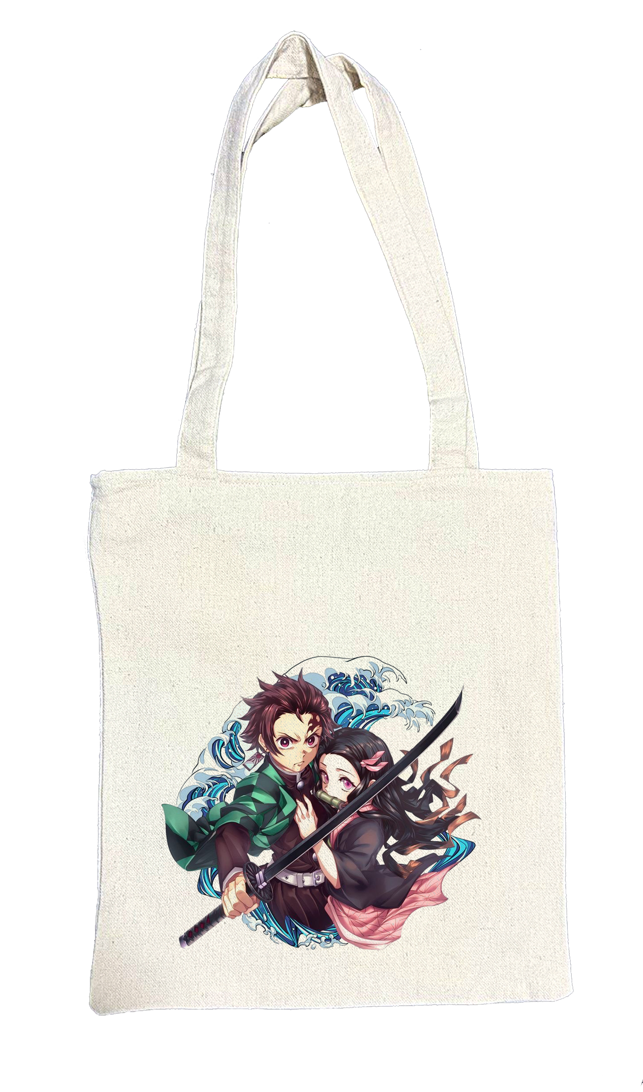 Anime Demon slayer nezuko tanjiro tote bag Beige 2