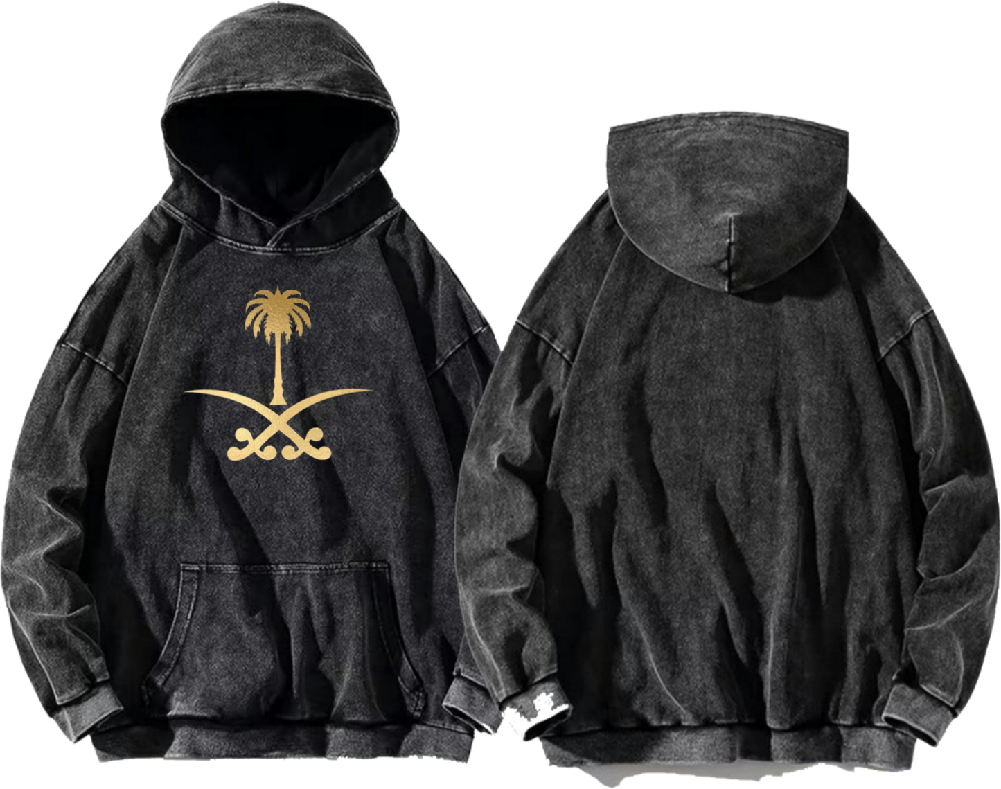 SaudIa Arabia saudi  Oversize  Hoodie Washed gray 2