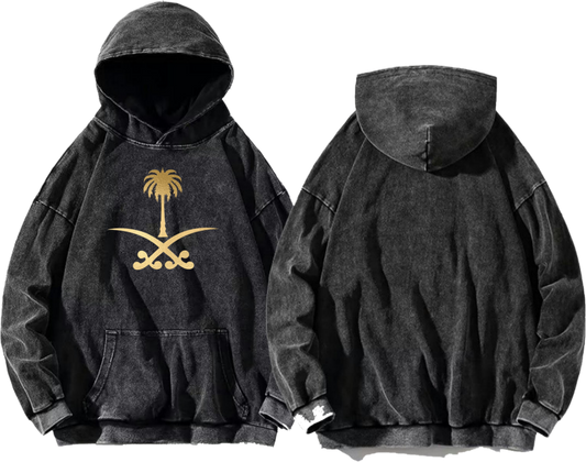 SaudIa Arabia saudi  Oversize  Hoodie Washed gray 2