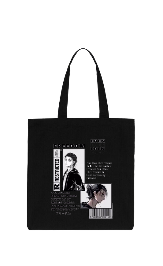 Anime Attack on titan shingeki no kyojin Aot Black tote bag 2