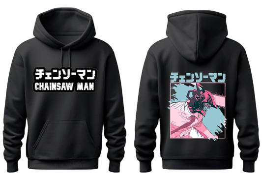 Chainsaw Man One Size hoodie Black Back 2