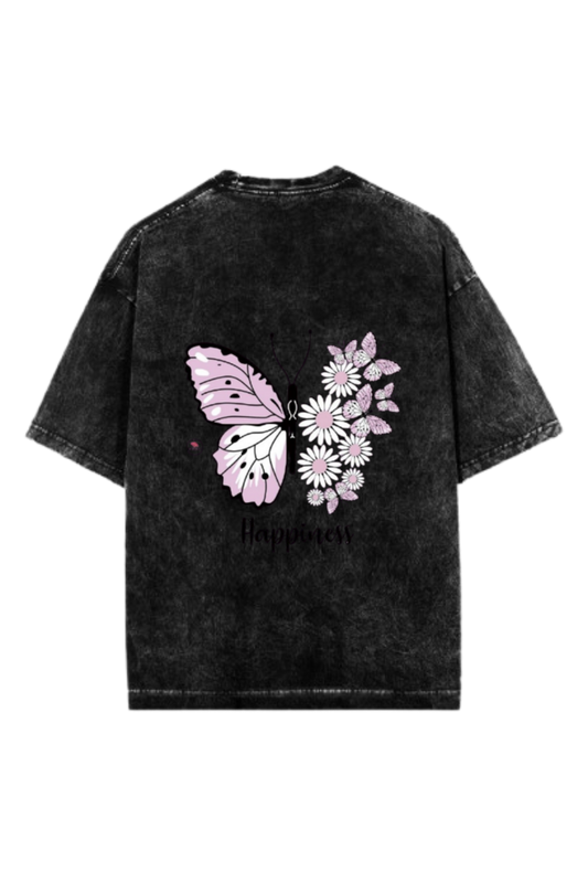 butterflies One Size t- shirt Washed Back 2