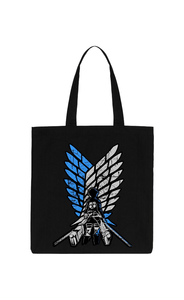 Anime Attack on titan shingeki no kyojin Aot Black tote bag 30