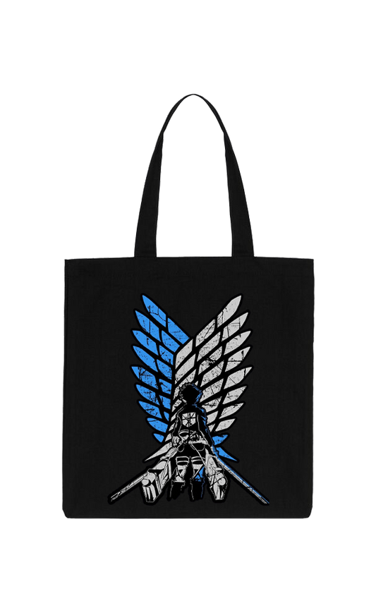 Anime Attack on titan shingeki no kyojin Aot Black tote bag 30