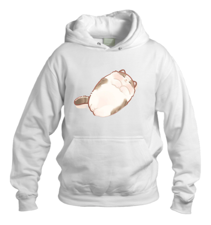 cat Oversize Hoodie White 30