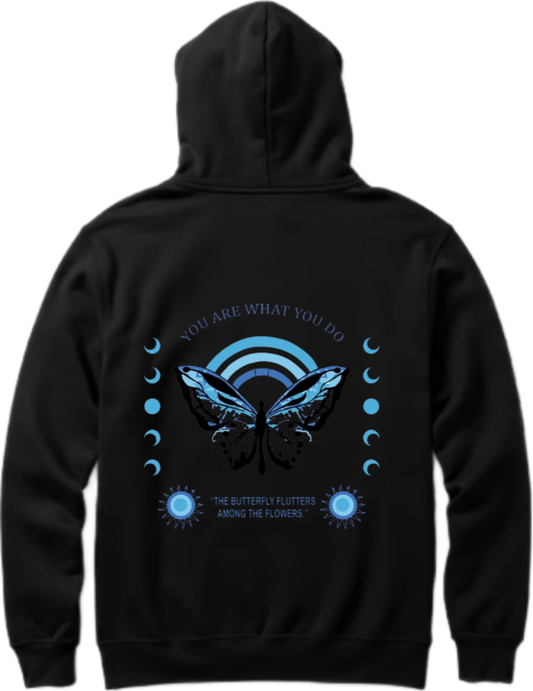 butterflies Oversize Hoodie Black Back 30