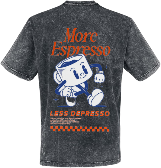 More Espresso t- shirt One Size Washed Back 30