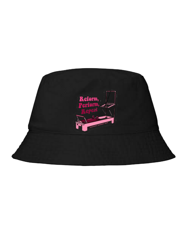workout gym pilates Bucket hat Fishman hat cap Black 30