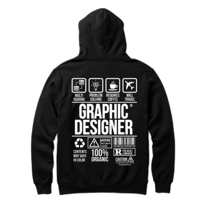 GRAPHIC DESIGNER Back text oversize hoodie back 30