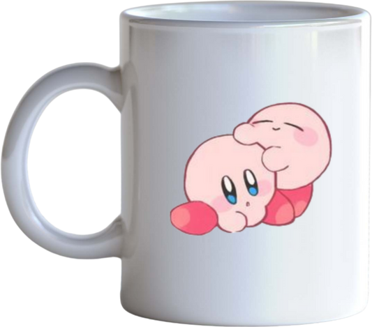 Cute Pink Bunny Kirby Ceramic Coffee Mug, Kawaii Anime Gaming Cute Mug for Women and Kids, Funny Novelty Tea Cup, 11 oz 30