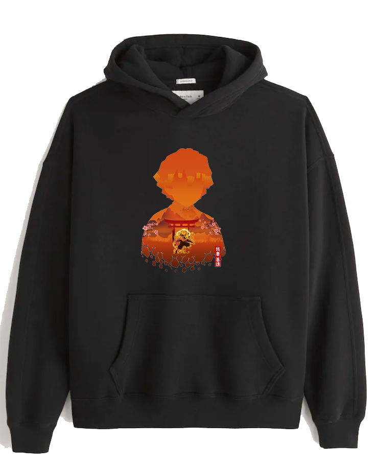 Anime Demon slayer nezuko tanjiro Oversize Hoodie Black 30