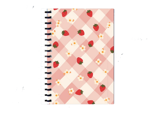 Strawberry Gingham Notebook A5 30