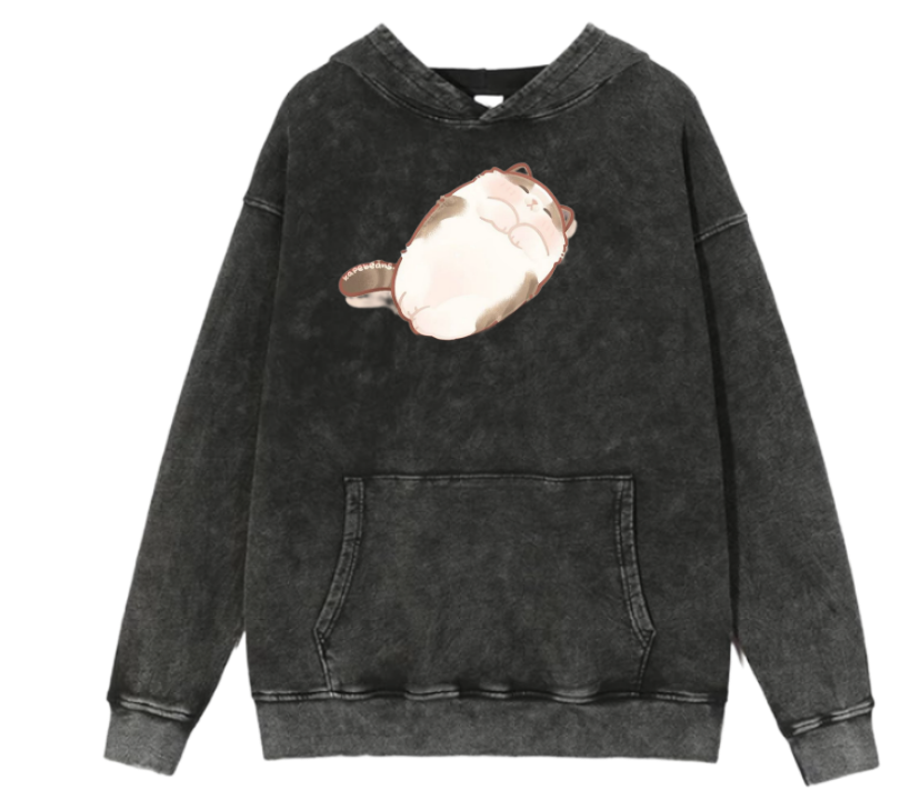 cat Oversize Hoodie Washed 30