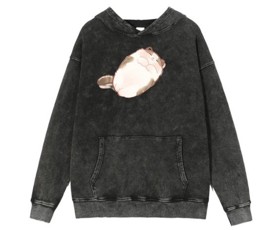 cat Oversize Hoodie Washed 30