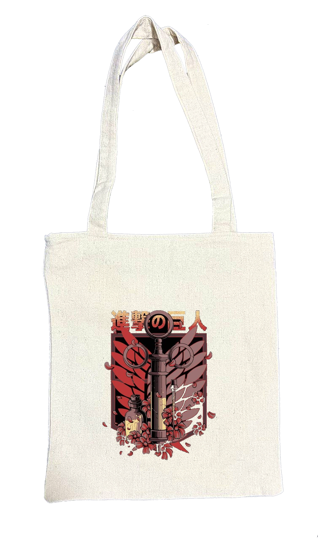 Anime Attack on titan shingeki no kyojin Aot biege tote bag 29