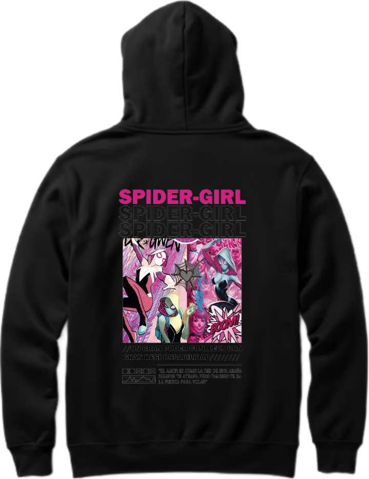 Spiderman One Size hoodie Black Back 30