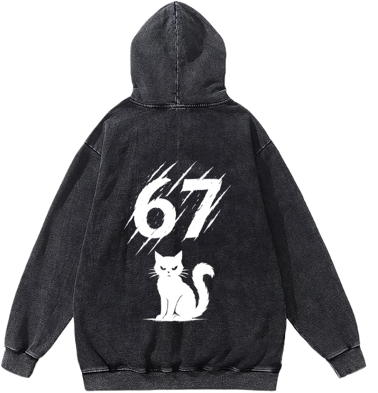 67 designs Oversize Hoodie Washed Back 30