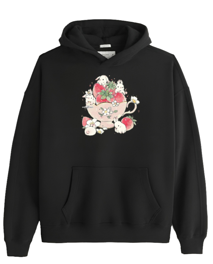 bunny Oversize Hoodie Black 30