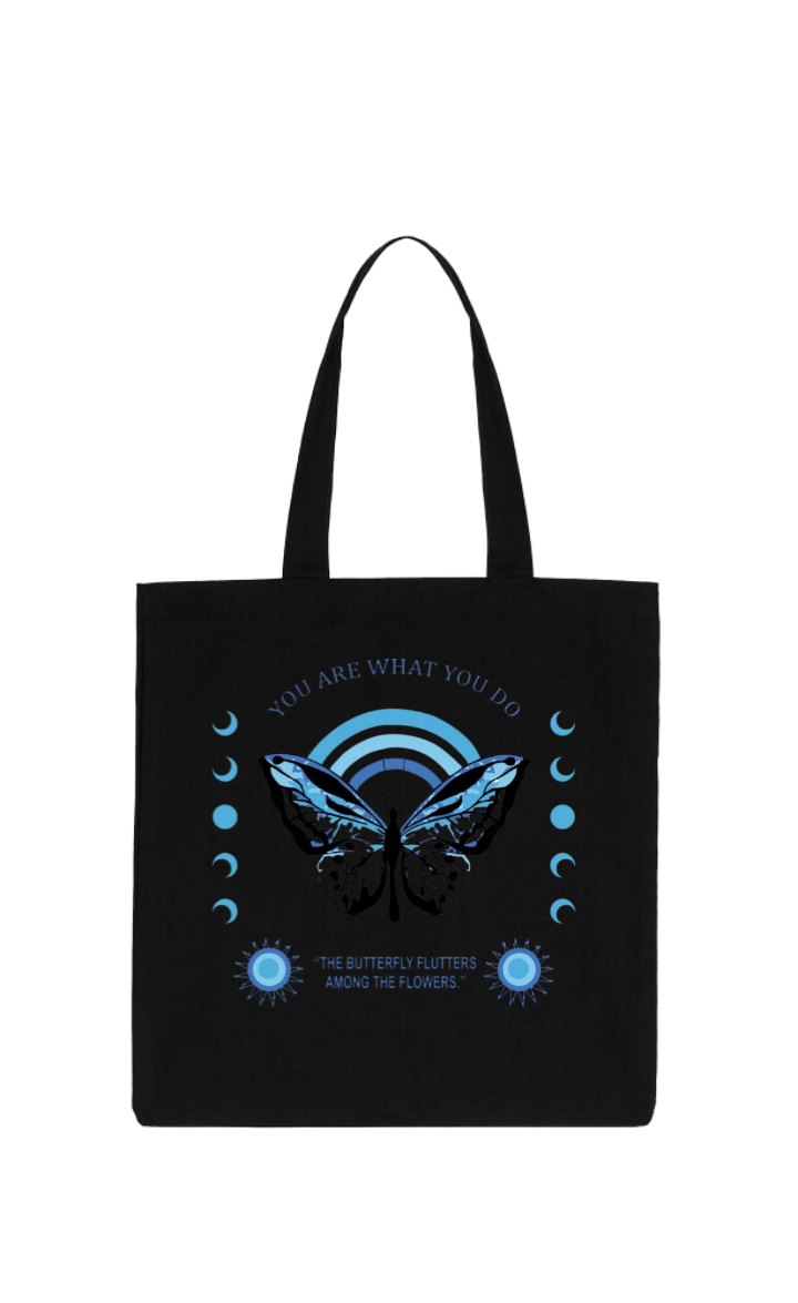 butterflies tote bag Black 30