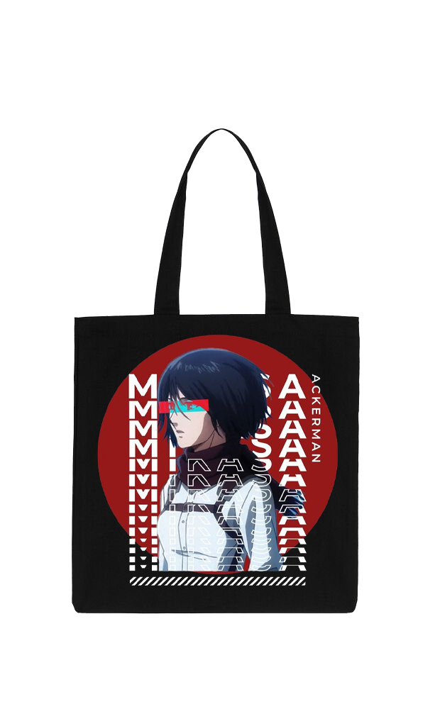 Anime Attack on titan shingeki no kyojin Aot Black tote bag 29