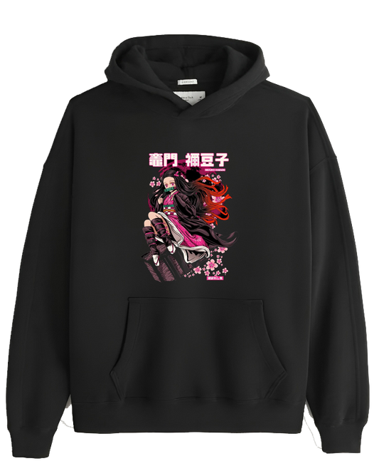 Anime Demon slayer nezuko tanjiro Oversize Hoodie Black 83