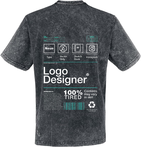 Logo Designer Back text One Size t- shirt Washed Back 109