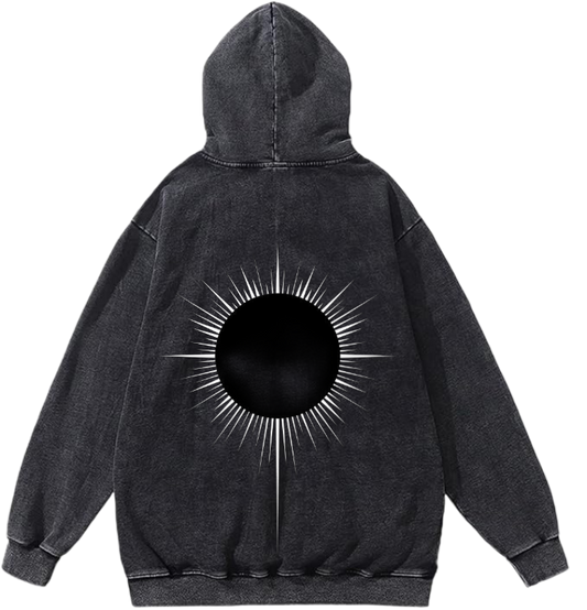 Goth Oversize  Hoodie Washed gray Back 31