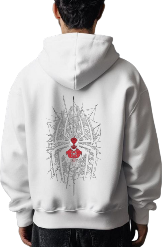 Spiderman One Size hoodie White Back 30