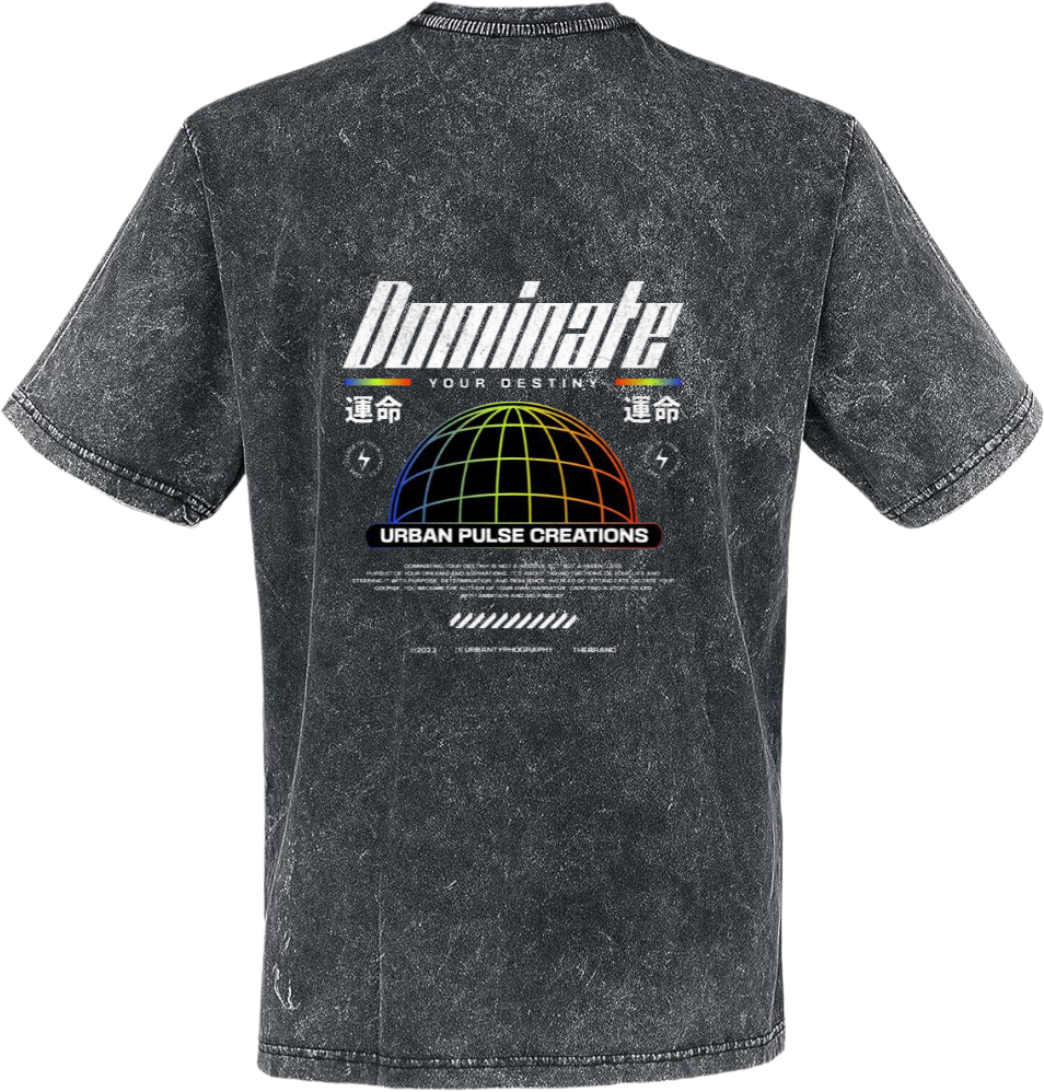 Dominate t- shirt Over Size Washed Back 100