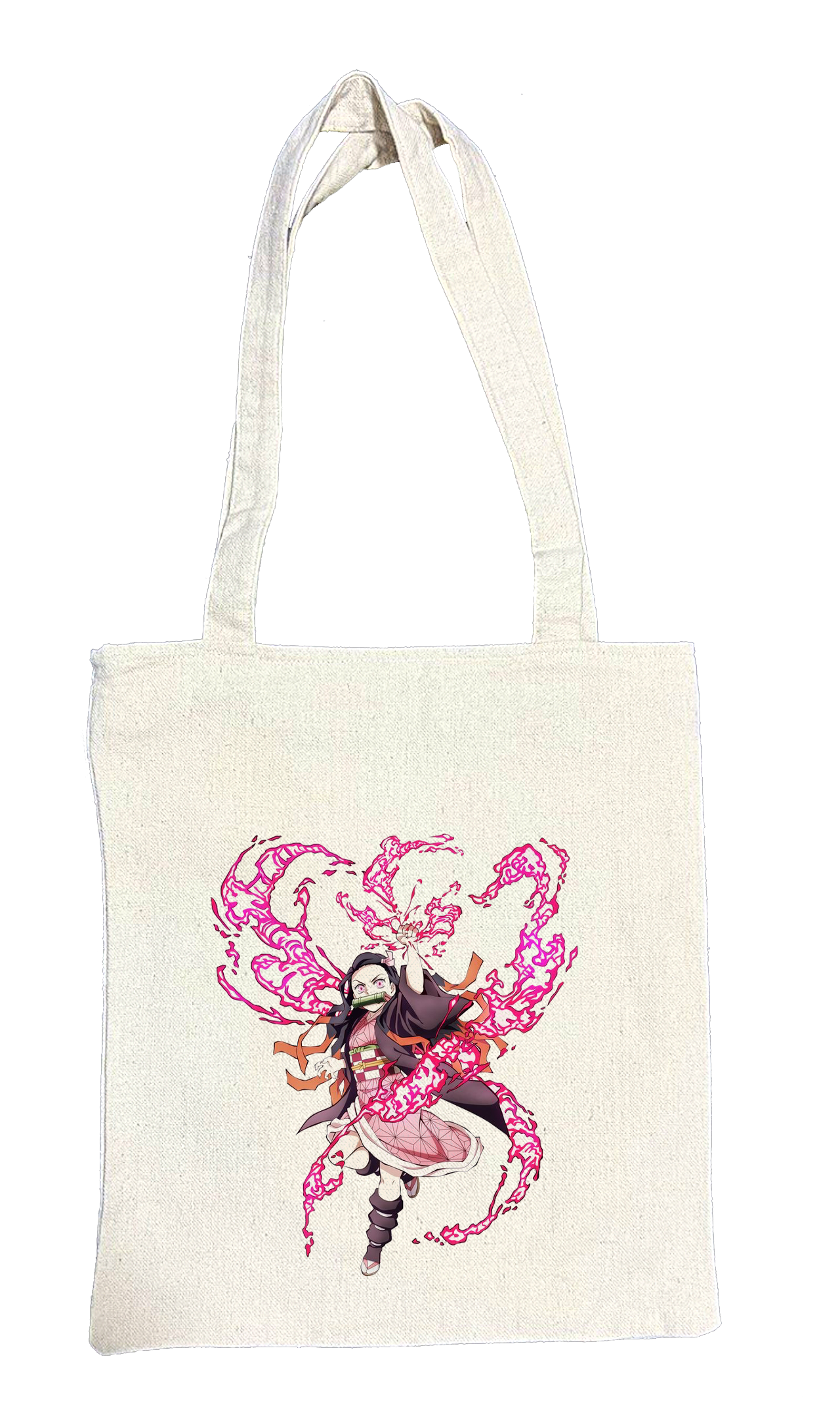 Anime Demon slayer nezuko tanjiro tote bag Beige 30