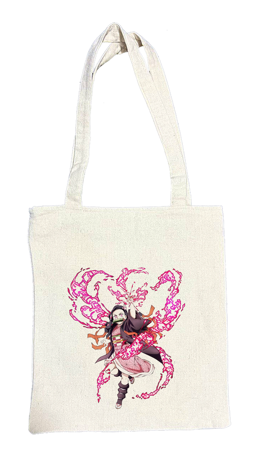 Anime Demon slayer nezuko tanjiro tote bag Beige 30