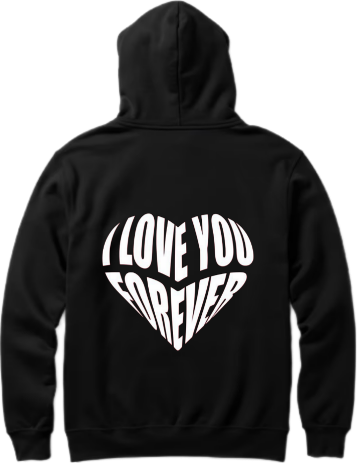 VaIentine coupIe Oversize Hoodie Black Back 31