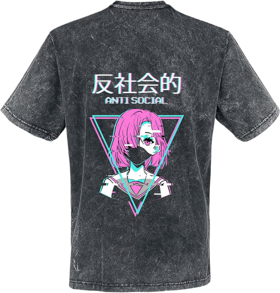 ANTI SOCIAL t- shirt One Size Washed Back 31