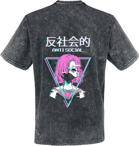 ANTI SOCIAL t- shirt One Size Washed Back 31