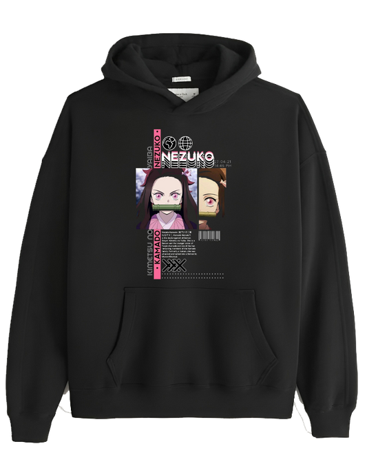 Anime Demon slayer nezuko tanjiro Oversize Hoodie Black 84