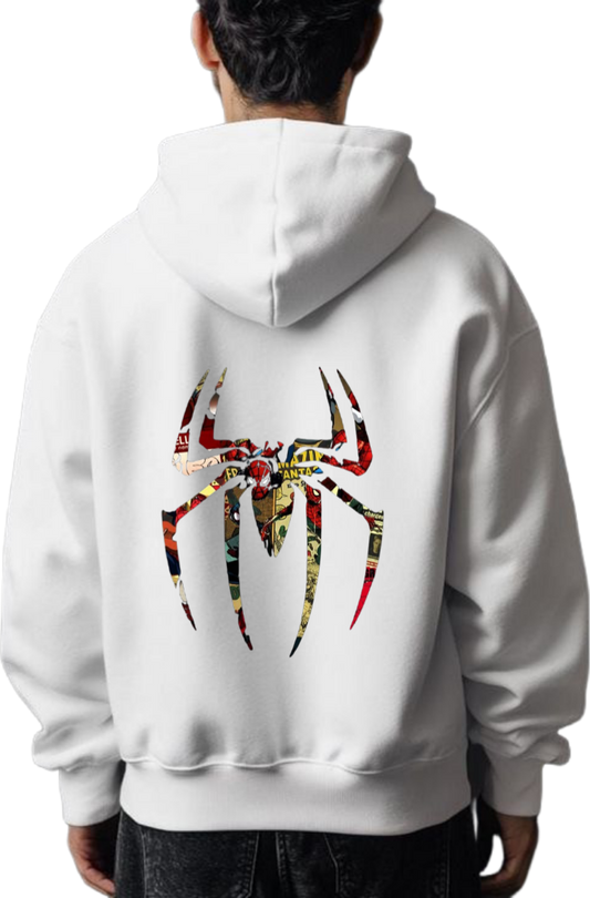 Spiderman One Size hoodie White Back 31