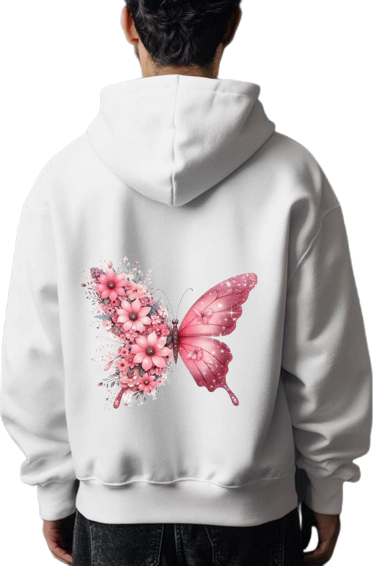 butterflies Oversize Hoodie White Back 31