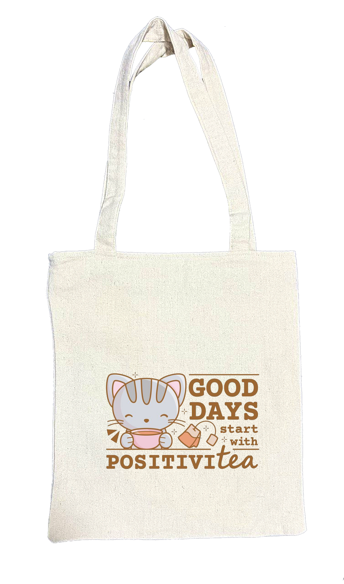 GOOD DAYS +start + with POSITIVItea tote bag beige